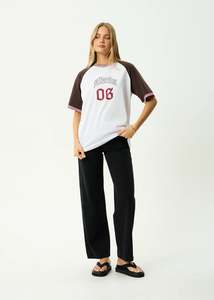Afends Dexter - Oversized Tee - Coffee / White