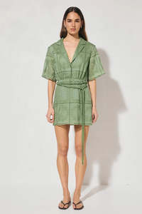 Essentials Womens: Mon Renn Elowen Mini Dress Nephrite Green