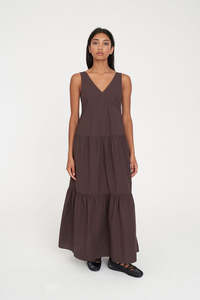 Essentials Womens: Huffer Freida Maxi Dress Chestnut