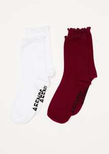 Afends Marin - Socks Two Pack - Burgundy
