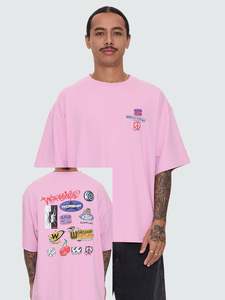 Size Xs: Worship Low Goes Oversize Tee Lilac Chiffon