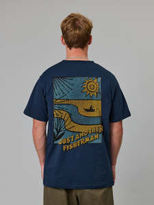 Just Another Fisherman Coastline Sea Tee - Navy