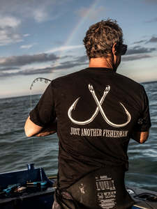 Size Xl: Just Another Fisherman Hook Sea Tee - Black