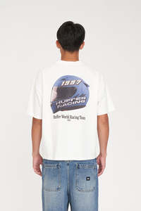 Huffer Block Crop Tee 220/Pit Stop Chalk