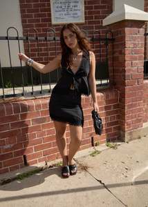 Afends: Afends Sinclair - Cupro Mini Skirt - Black