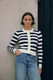 Huffer Classic Stripe Knit Cardigan Chalk/Navy