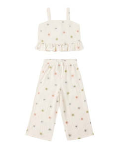 Rylee + Cru Kayli Set Embroidered Daises