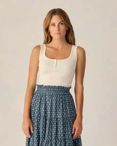 Size Xs: Rylee + Cru Womens Ribbed Tank Natural