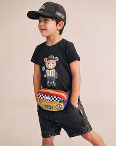 Size 2: Huxbaby Motosport Hux Black Tee