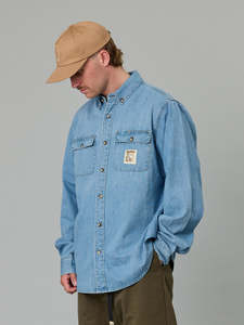 Just Another Fisherman Loyalty Denim Shirt Light Blue