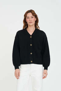 Essentials Womens: Huffer Kendall Cardigan Black