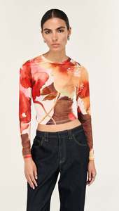 Essentials Womens: Staple The Label Kaia Mesh Top Abstract