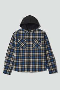 Brixton Bowery Quilted Hooded Jacket Navy/Cream