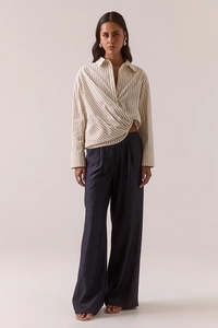 Womens Tops 1: Sovere Taven Shirt Latte Stripe