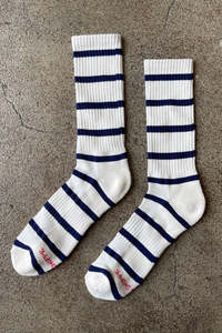 Gifts: Le Bon Shoppe Extended Striped Boyfriend Socks - Sailor Stripe