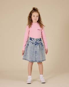 Girls Tees Tanks: Goldie + Ace Embroidered Rib Skivvy Sweet Pea