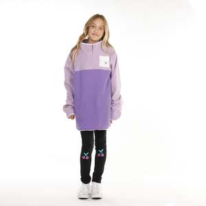 Girls Hoodies Crews: Hello Stranger Girls Adventure Fleece Purple Purple