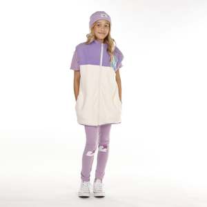 Hello Stranger Girls Leggings Purple Wave