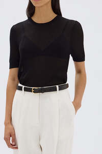 Assembly Belle Knit Short Sleeve Tee Black