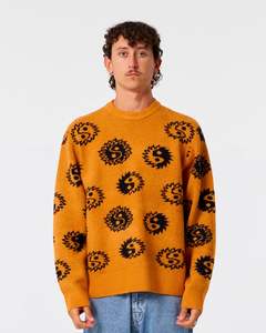 Size Xl: Critical Slide Ying Yang Crew Knit Terracotta