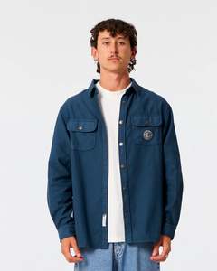 Size Xl: Critical Slide Sun Cured Overshirt Worker Blue