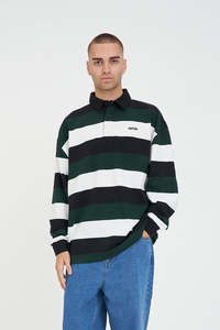 Size S: Huffer Mens All Stars Grand Rugby Basalt