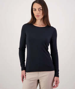 Swanndri Cass Womens LS Merino Top Black