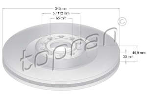 Brake Sets: FRONT BRAKE ROTOR SET 345MM | 1K0615301AR