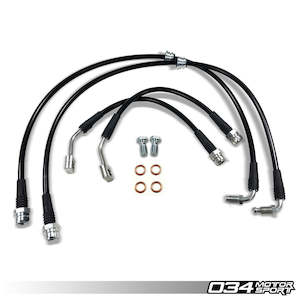 034MOTORSPORT STAINLESS STEEL BRAIDED BRAKE LINE KIT, 8S/8V.5 AUDI TT RS & RS3