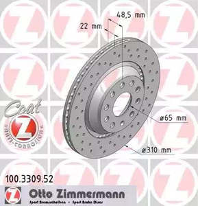 REAR BRAKE ROTOR SET | CROSS DRILLED  | 1K0615601N