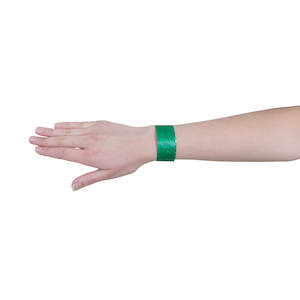 Bibs Vests: Disposable Wrist Bands Green x 100