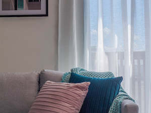 Ready Made Curtains: Santorini Ivory Sheer Pencil Pleat Curtains