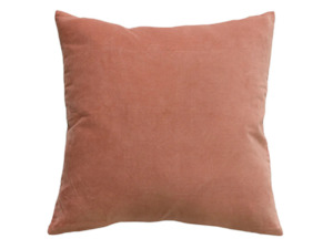 Filled Cushion: Majestic Velvet-Linen Muted Coral Filled Cushion