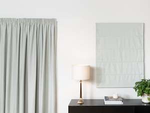 Curtains: Omaha Blockout Pencil Pleat Curtains - Mist
