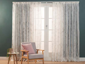 Net Voile And Sheer Curtains: Sarasota Grey Sheer Pencil Pleat Curtains