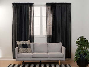 Ready Made Curtains: Rhapsody Black Sheer Curtains
