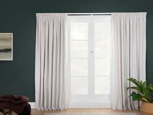 Lined Curtains: Montrose Lined Pencil Pleat Curtains - Cloud