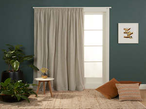 Stonehaven Flax Lined Pencil Pleat Curtains