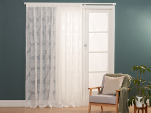 Curtains: Palm Beach White Sheer Pencil Pleat Curtains