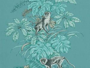 Rainforest Collection: Monkeying Around Lagoon Fabric