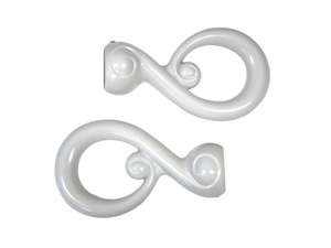 Track Rod Accessories: Poles Apart White Boulevard Finials
