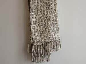 Accessories: Malabar Throw - White/Grey