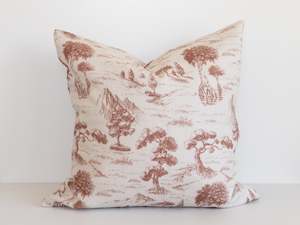 Ava Linen Filled Cushion - Rose Toile