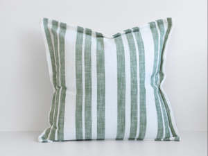 Laguna Stripe Filled Cushion - Mint/White
