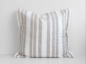 Laguna Stripe Filled Cushion - Beige/White