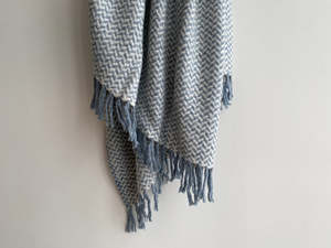Audrey Throw - Sky Blue/White