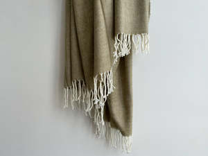 Sophia Throw - Camel/White