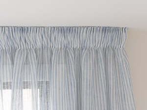 Sumner Stripe Sheer Readymade Curtains - Blue