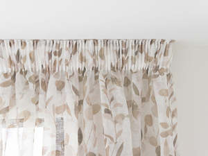 Ready Made Curtains: Bayside Sheer Readymade Curtains - Earth