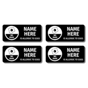 Single Colour Rectangle Allergy Labels (Pack of 32)